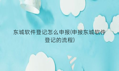 “东城软件登记怎么申报(申报东城软件登记的流程)