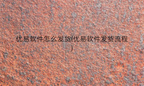 “优易软件怎么发货(优易软件发货流程)