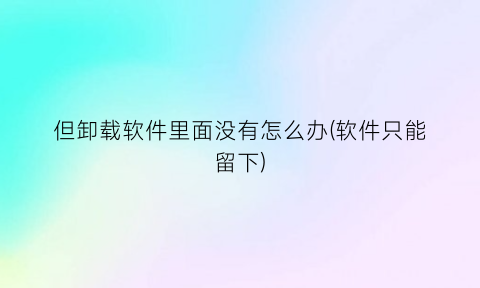 但卸载软件里面没有怎么办(软件只能留下)