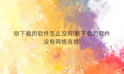 “刚下载的软件怎么没网(新下载的软件没有网络连接)