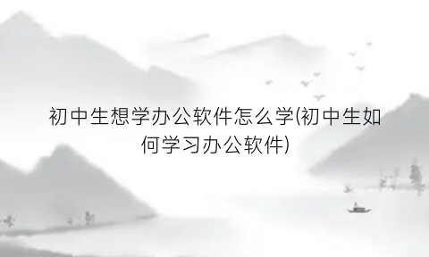 “初中生想学办公软件怎么学(初中生如何学习办公软件)