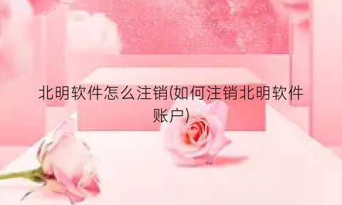 北明软件怎么注销(如何注销北明软件账户)