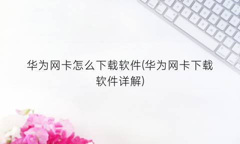 “华为网卡怎么下载软件(华为网卡下载软件详解)