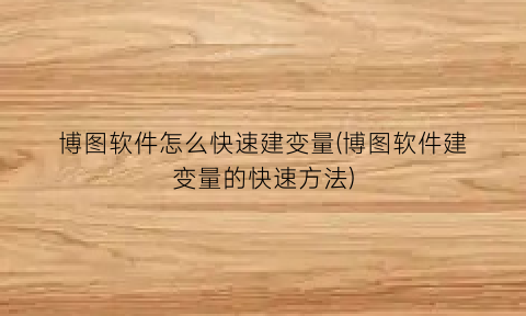 博图软件怎么快速建变量(博图软件建变量的快速方法)