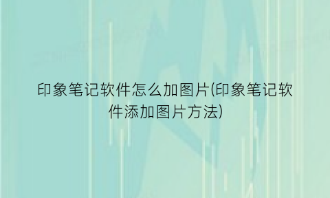 印象笔记软件怎么加图片(印象笔记软件添加图片方法)