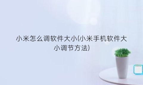 小米怎么调软件大小(小米手机软件大小调节方法)
