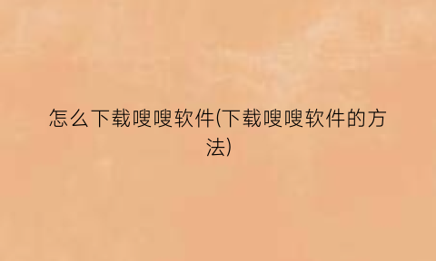 “怎么下载嗖嗖软件(下载嗖嗖软件的方法)