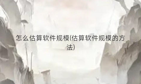 怎么估算软件规模(估算软件规模的方法)