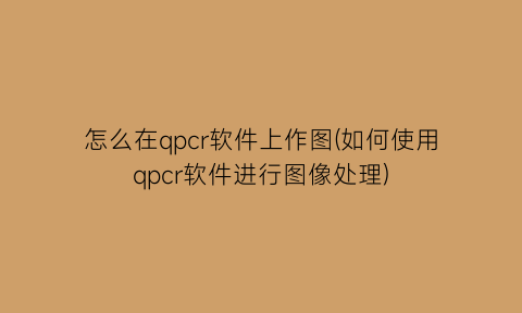 怎么在qpcr软件上作图(如何使用qpcr软件进行图像处理)