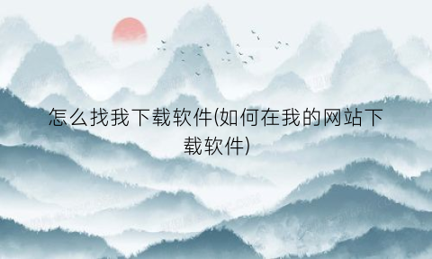 怎么找我下载软件(如何在我的网站下载软件)