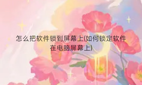 “怎么把软件锁到屏幕上(如何锁定软件在电脑屏幕上)