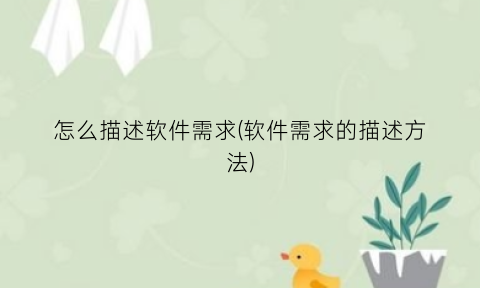 怎么描述软件需求(软件需求的描述方法)