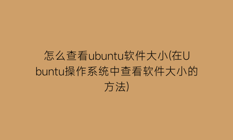 怎么查看ubuntu软件大小(在Ubuntu操作系统中查看软件大小的方法)