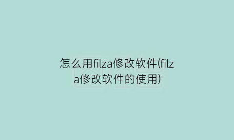 怎么用filza修改软件(filza修改软件的使用)