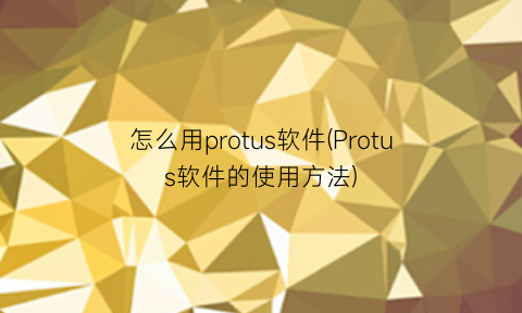 怎么用protus软件(Protus软件的使用方法)