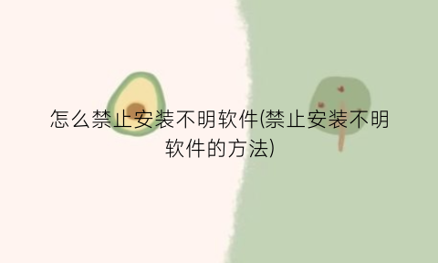 “怎么禁止安装不明软件(禁止安装不明软件的方法)