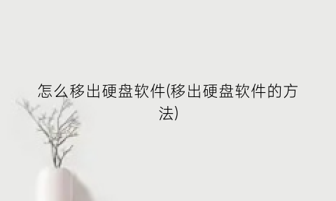 怎么移出硬盘软件(移出硬盘软件的方法)