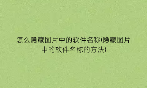 怎么隐藏图片中的软件名称(隐藏图片中的软件名称的方法)