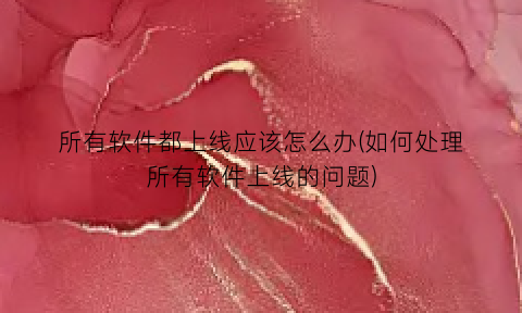 所有软件都上线应该怎么办(如何处理所有软件上线的问题)