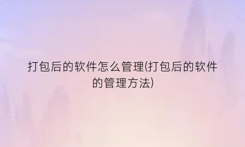 打包后的软件怎么管理(打包后的软件的管理方法)