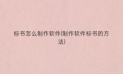“标书怎么制作软件(制作软件标书的方法)