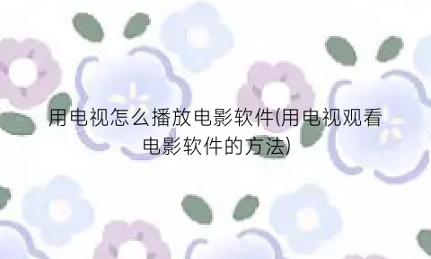 “用电视怎么播放电影软件(用电视观看电影软件的方法)