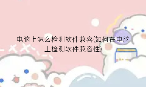 电脑上怎么检测软件兼容(如何在电脑上检测软件兼容性)