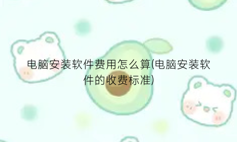 电脑安装软件费用怎么算(电脑安装软件的收费标准)