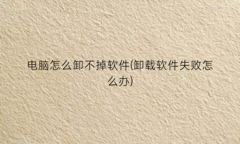 “电脑怎么卸不掉软件(卸载软件失败怎么办)