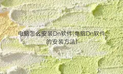 电脑怎么安装Dn软件(电脑Dn软件的安装方法)