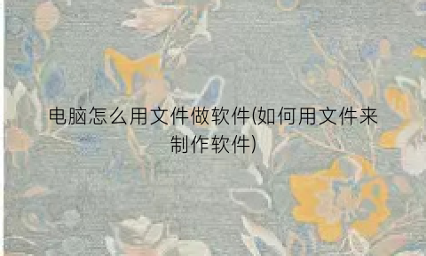 电脑怎么用文件做软件(如何用文件来制作软件)