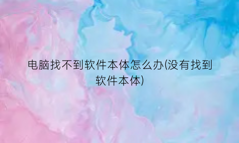 电脑找不到软件本体怎么办(没有找到软件本体)