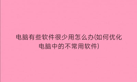 “电脑有些软件很少用怎么办(如何优化电脑中的不常用软件)