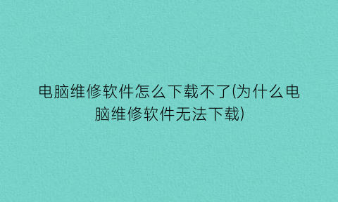 “电脑维修软件怎么下载不了(为什么电脑维修软件无法下载)