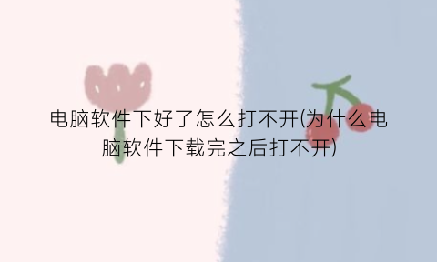 “电脑软件下好了怎么打不开(为什么电脑软件下载完之后打不开)