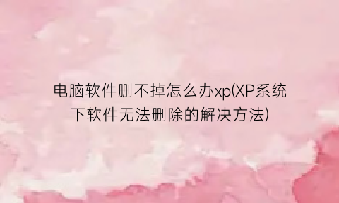 “电脑软件删不掉怎么办xp(XP系统下软件无法删除的解决方法)