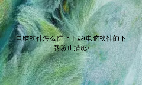 电脑软件怎么防止下载(电脑软件的下载防止措施)