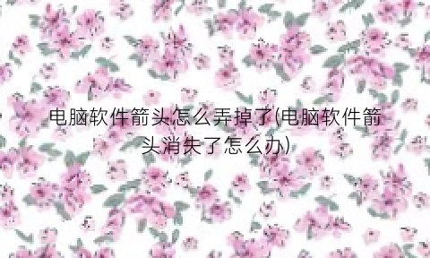 电脑软件箭头怎么弄掉了(电脑软件箭头消失了怎么办)