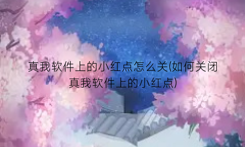 “真我软件上的小红点怎么关(如何关闭真我软件上的小红点)