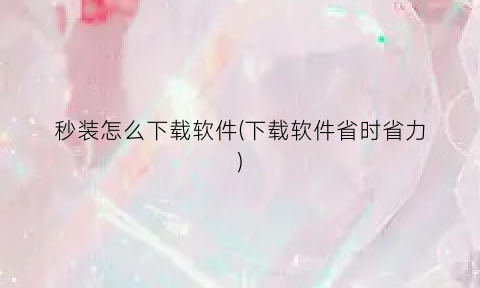 “秒装怎么下载软件(下载软件省时省力)