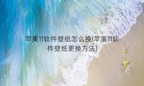 苹果11软件壁纸怎么换(苹果11软件壁纸更换方法)