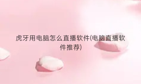 “虎牙用电脑怎么直播软件(电脑直播软件推荐)
