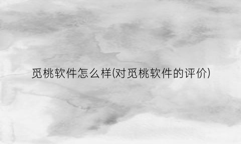 “觅桃软件怎么样(对觅桃软件的评价)