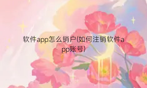 “软件app怎么销户(如何注销软件app账号)