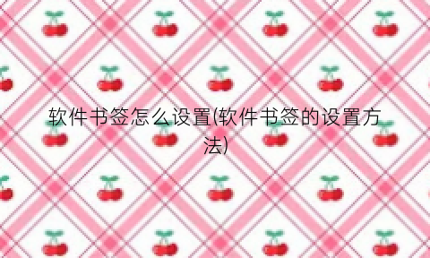 “软件书签怎么设置(软件书签的设置方法)