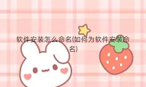 “软件安装怎么命名(如何为软件安装命名)