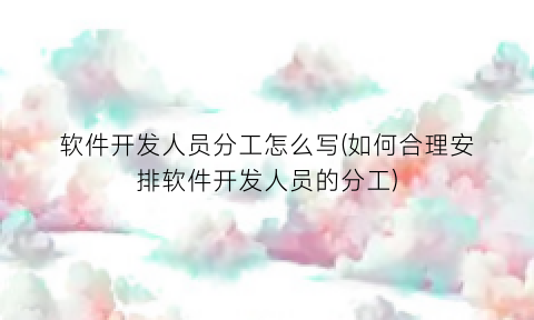 软件开发人员分工怎么写(如何合理安排软件开发人员的分工)
