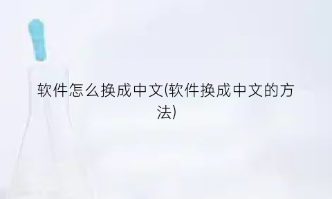 软件怎么换成中文(软件换成中文的方法)