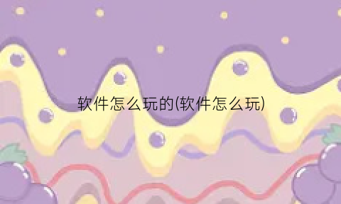 软件怎么玩的(软件怎么玩)