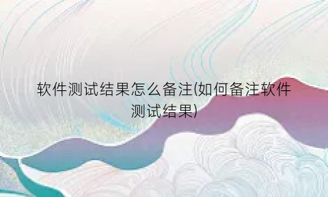 软件测试结果怎么备注(如何备注软件测试结果)